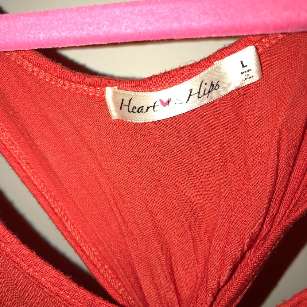 Orange Pocket Racerback Tank - Picture 3 of 3